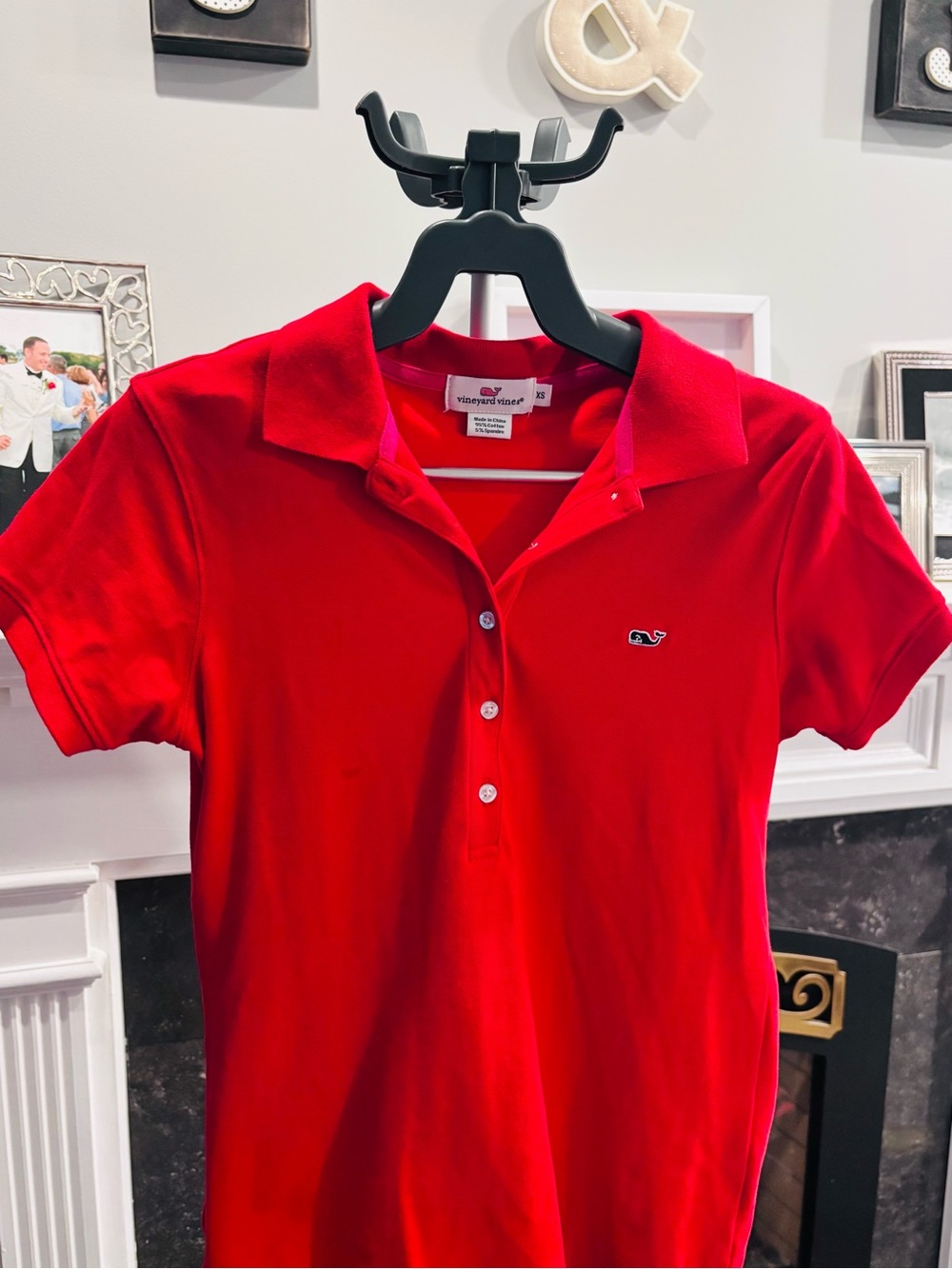 Vineyard Vines Women's Red Button-Down Polo Shirt